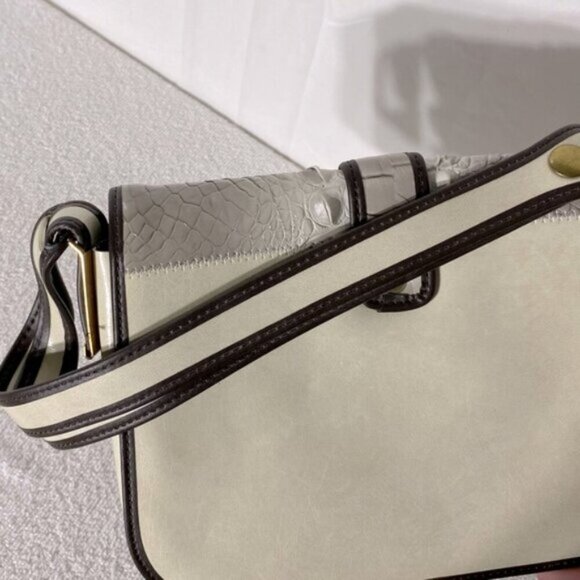 Vintage Reptile Embossed Faux Leather Purse Handbag Shoulder Bag - Picture 9 of 16